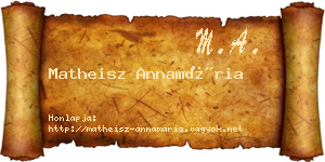 Matheisz Annamária névjegykártya